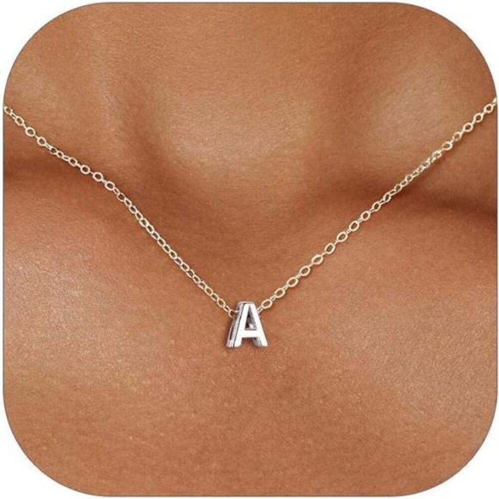 925Sterling Silver Initial Necklace for Women Dainty Letter Jewelry Personalized